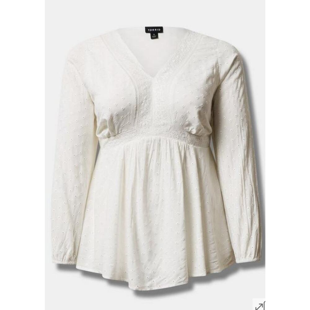 Torrid Women's White Long Sleeve Top